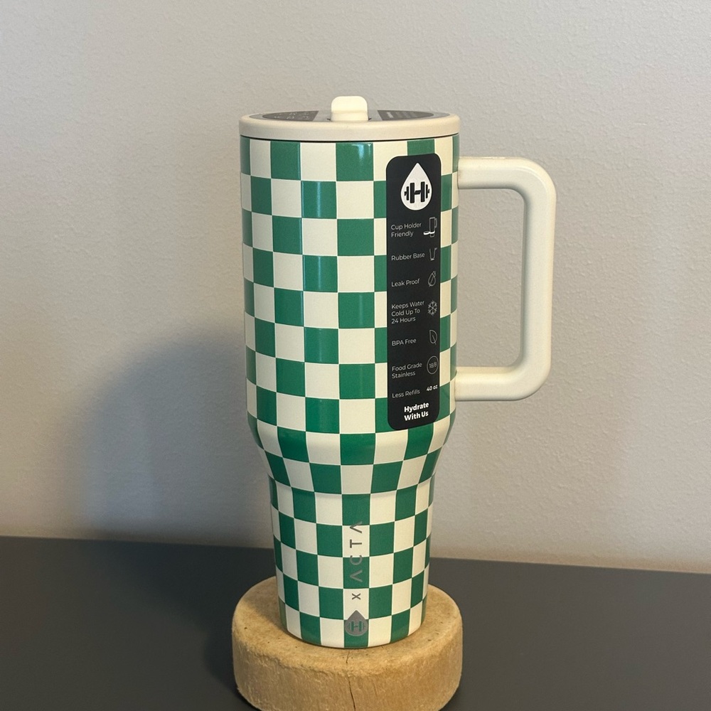 40 oz green and white checkered ACTA Hydrojug limited edition